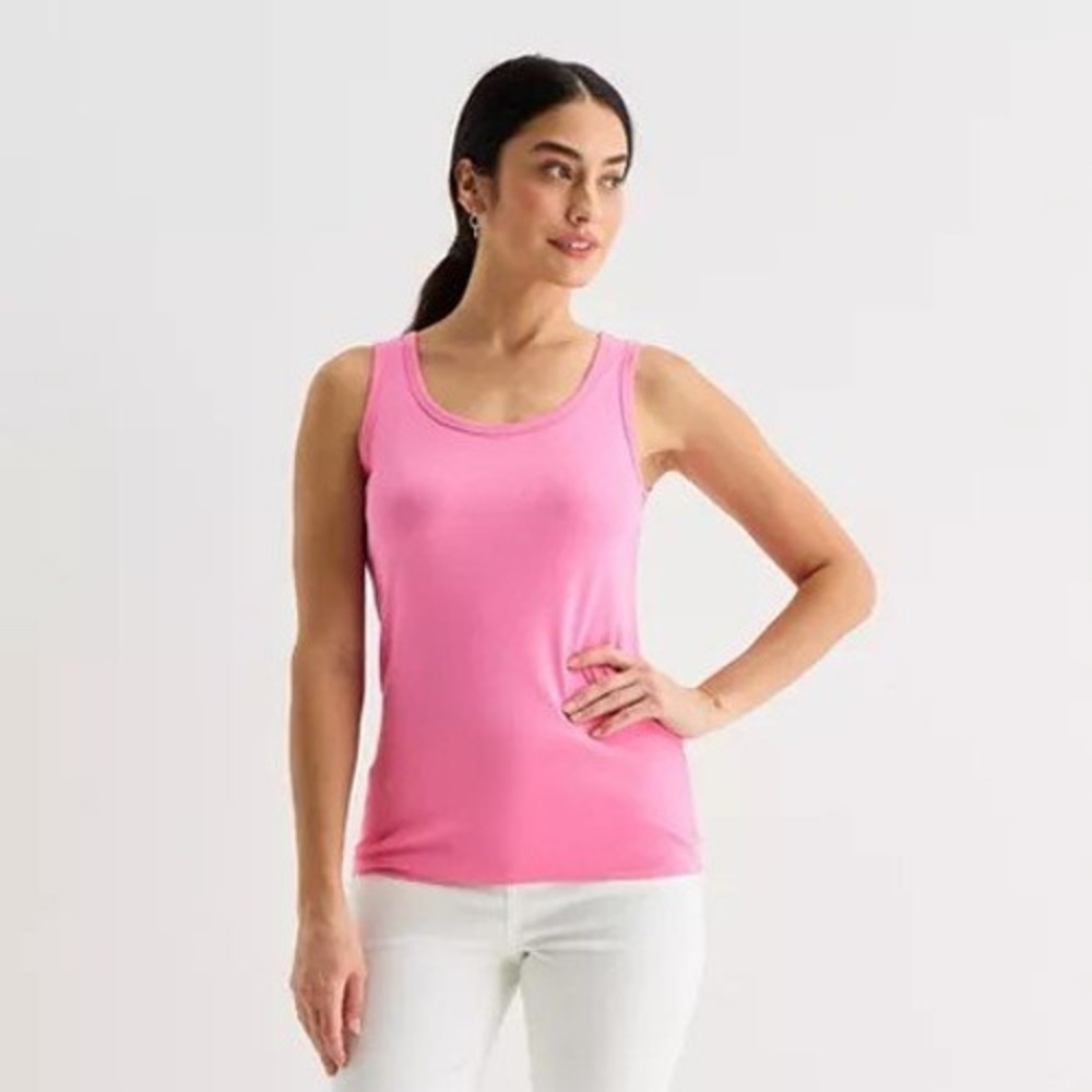 St. John's Bay Womens XL Strawberry Freeze Scoop Neck Sleeveless Tank Top